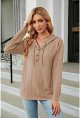 Women's Hoodies Autumn Thin Long Sleeve Sweatshirt Solid Colour Loose Top