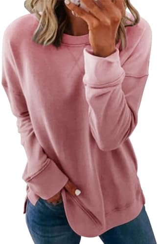 Women's Sweatshirt Long Sleeve Side Split Tunic Tops Relaxed Fit Fall Shirts