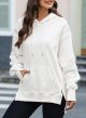 Women's Casual Oversized Hoodies Long Sleeve Reverse Seam Sweatshirts Lightweight Pullover Tops Drawstring Hoodie