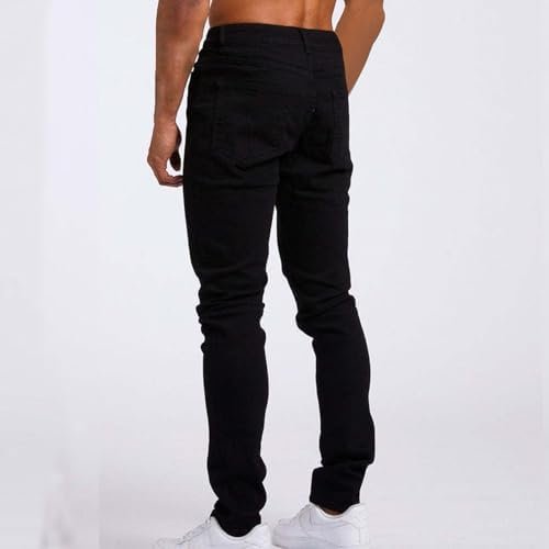 Men's Classic Relaxed Fit Zipper Middle Waist Denim Long Pants Mens Straight Jeans Mens Dark Jeans Men's Jeans