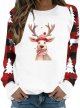 Christmas Series Themed Print Ladies' Raglan Sleeve Thick Hoodie Long Sleeve Shirts