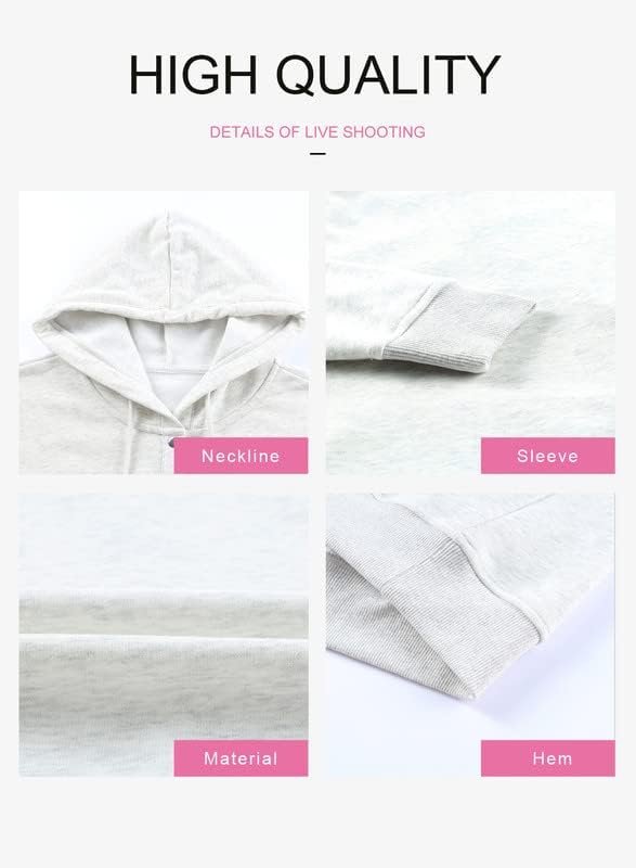 Womens Hoodies Button Collar Drawstring Hooded Pullover Sweatshirt Casual Long Sleeve Tops Shirts