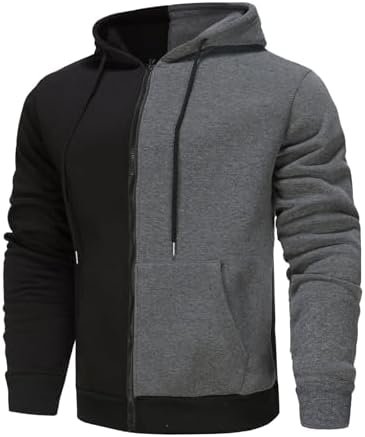 Mens Hooded Sweater Coat With Solid Color Zipper Pocket In Autumn And Winter Slip