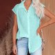 Women Button Down Shirts Cotton Linen Cap Sleeve Summer Tops V Neck Collared Work Blouses Dressy Casual Summer T Shirt