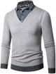 Mens Autumn And Winter Three Button Two Sweaters Casual Loose Shirt Sweater Solid Color Sweater Coat Cute House