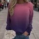 Womens Fashion Top Gradient Print Hooded Sweatshirt Pullover Long Sleeve Sweatshirt Slim Fit Hoodie Women