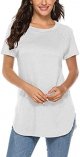 Women's Casual Batwing Long Sleeve T Shirt Round Neck Basic Loose Tunic Tops