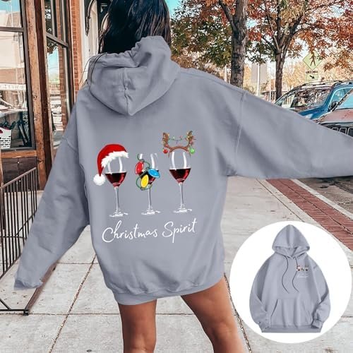 Christmas Women's Letter Print Hoodies Long Sleeved Hoodie With Pockets Leopard Print Tops Women