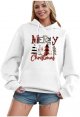 Womens Oversized Merry Christmas Hoodies Funny Xmas Tree Graphic Sweatshirt Casual Drawstring Pullover