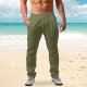 Mens Fashion Casual Printed Pocket Lace Up Pants Large Size Pants Mens Deep Pocket Pants