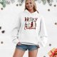 Womens Oversized Merry Christmas Hoodies Funny Xmas Tree Graphic Sweatshirt Casual Drawstring Pullover