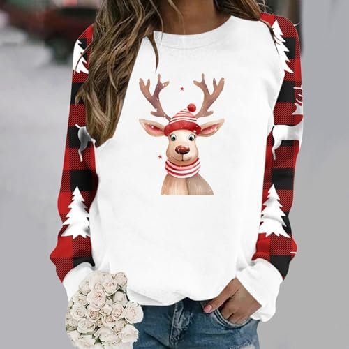 Christmas Series Themed Print Ladies' Raglan Sleeve Thick Hoodie Long Sleeve Shirts